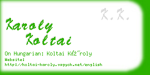 karoly koltai business card